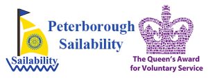 Peterbrough sailability and queens award logos